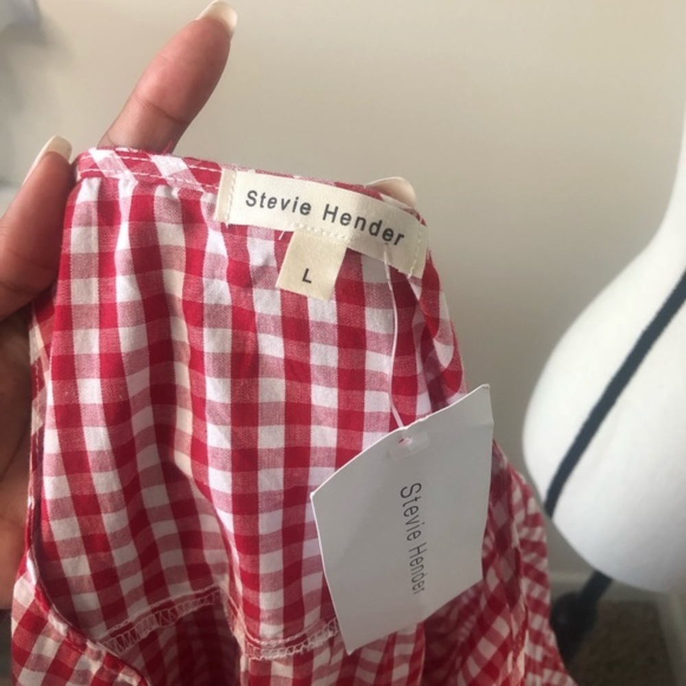 NEW Stevie Hender Gingham Peplum Blouse - Picture 8 of 9